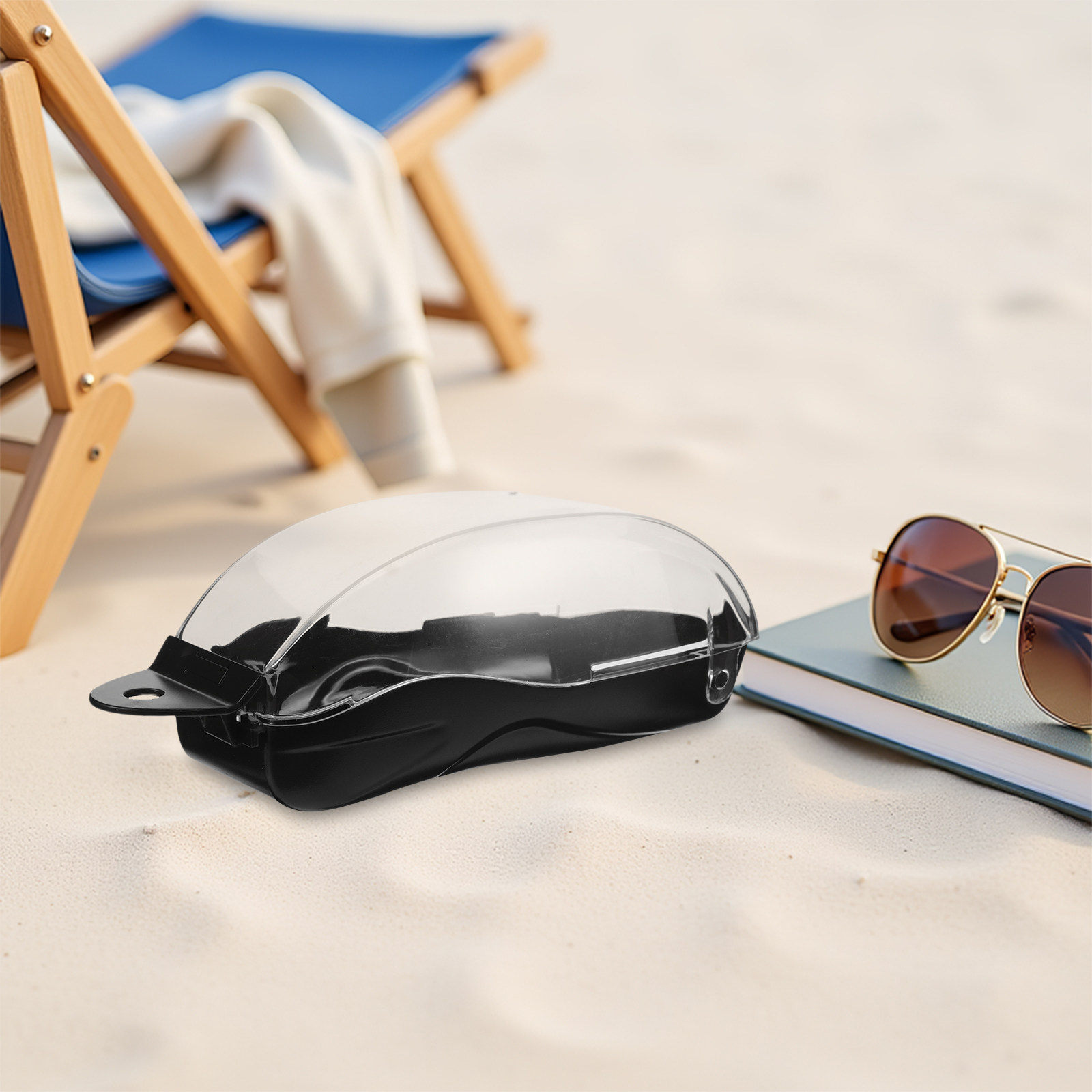 Mask Case Hard Shell - กล่องใส่แว่นตาว่ายน้ำ ฝาปิดใส กล่องเก็บของแบบแข็ง ป้องกันการกระแทก ดีไซน์กะทัดรัด แบบดึง-ดัน