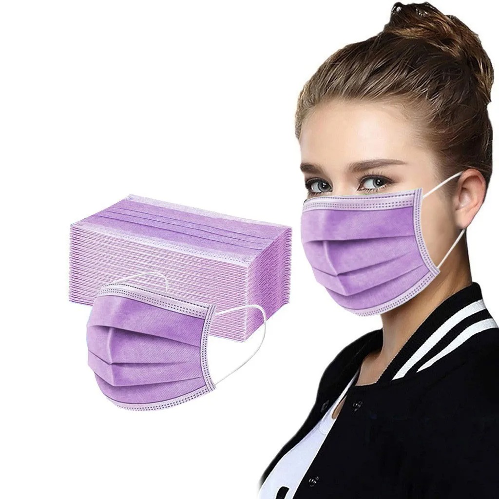 Disposable Mask Blue - 50 ชิ้น หน้ากากอนามัยแบบใช้แล้วทิ้งสำหรับผู้หญิงและผู้ชาย 3 ชั้น แบบคล้องหู