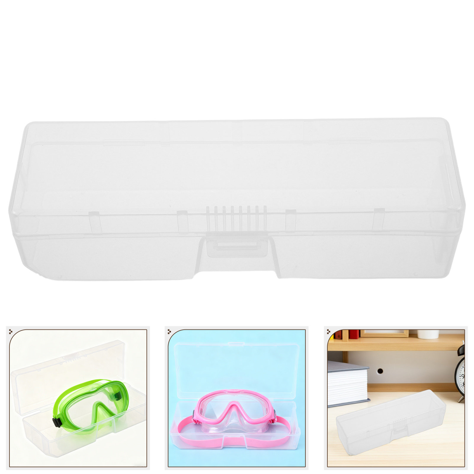 Mask Case Hard Shell - กล่องใส่หน้ากากดำน้ำแบบมีท่อหายใจ กล่องเก็บแว่นตาว่ายน้ำ ป้องกันการกระแทก กล่องแข็งใส ที่เก็บหน้ากากดำน้ำ ขนาด