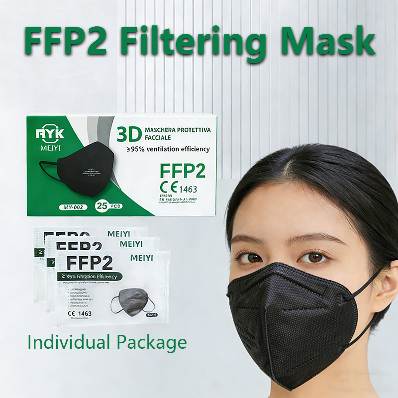 Anti Pollution Mask - 25/50PCS FFP2 CE หน้ากากป้องกันฝุ่นผู้ใหญ่ 5 ชั้นกรองหน้ากากใบหน้าหน้ากากปิดปาก