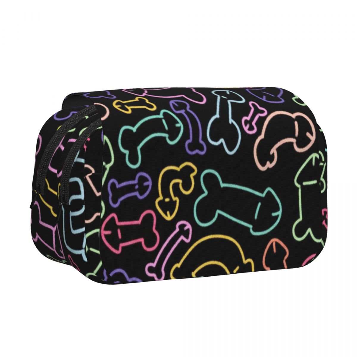 Mask Case Hard Shell - กล่องดินสอหนังแข็งลายเพนิสสีพาสเทล สีดำ ความจุขนาดใหญ่ สำหรับนักเรียน