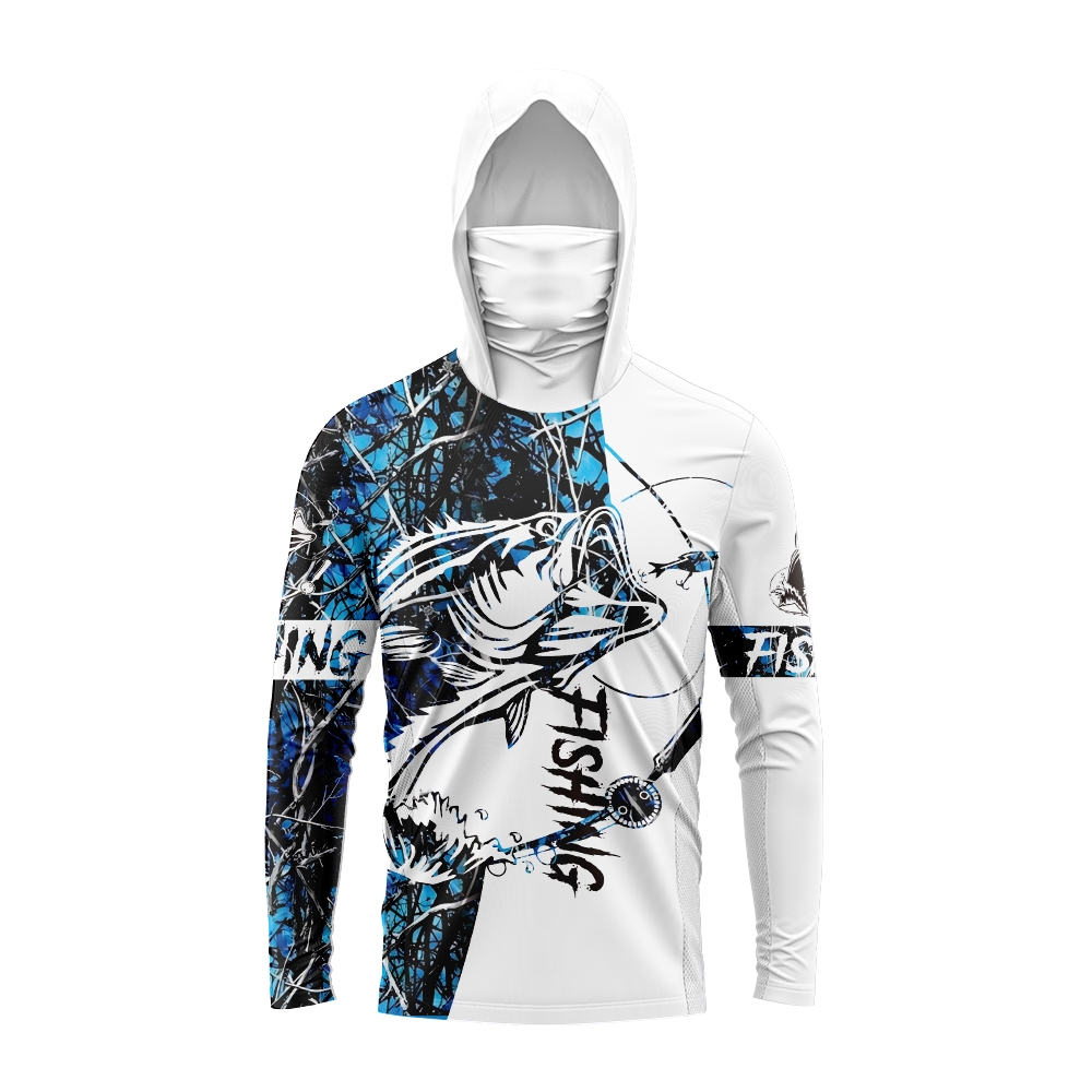 เสื้อฮู้ดตกปลาลายปลาบาสสำหรับผ - Sports Mask Breathable บทวิจารณ์และราคา