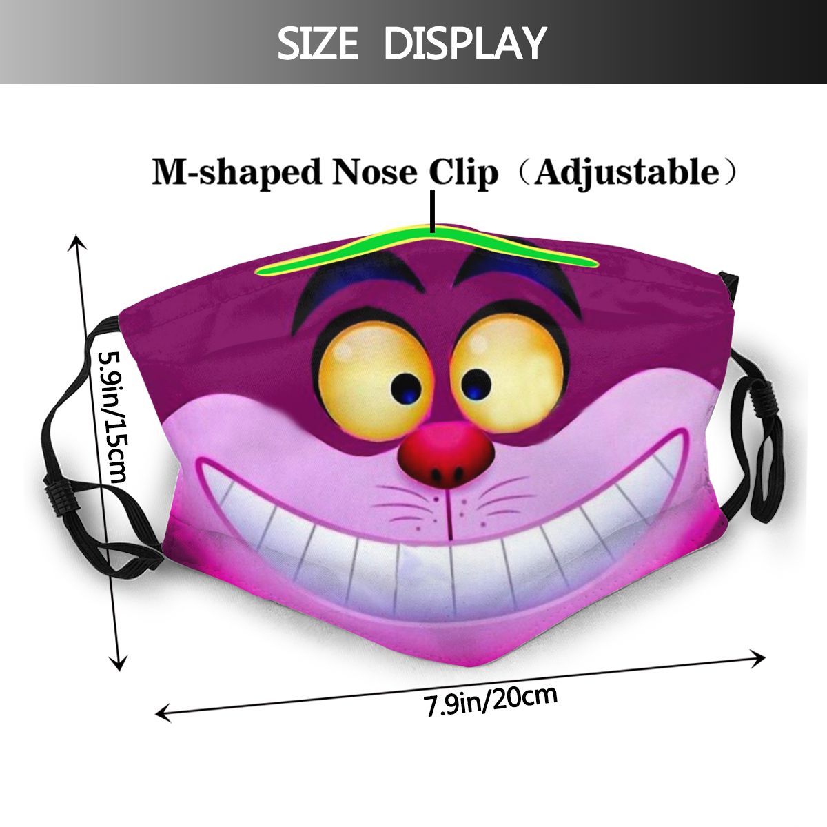ยิ้มหน้ากากCheshire Catการผจญภ - Cloth Face Mask Washable บทวิจารณ์และราคา